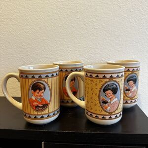 Vintage Hershey's Sharing the Good Things Mugs Set of 4 J.H. Schuler Co. Korea‎